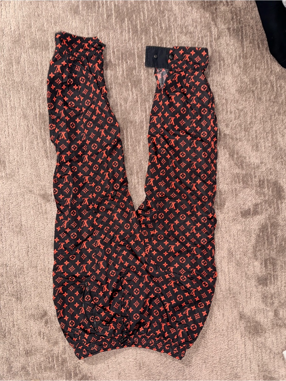 Authentic Louis Vuitton Monogram Jogging Track pants - Black & Red